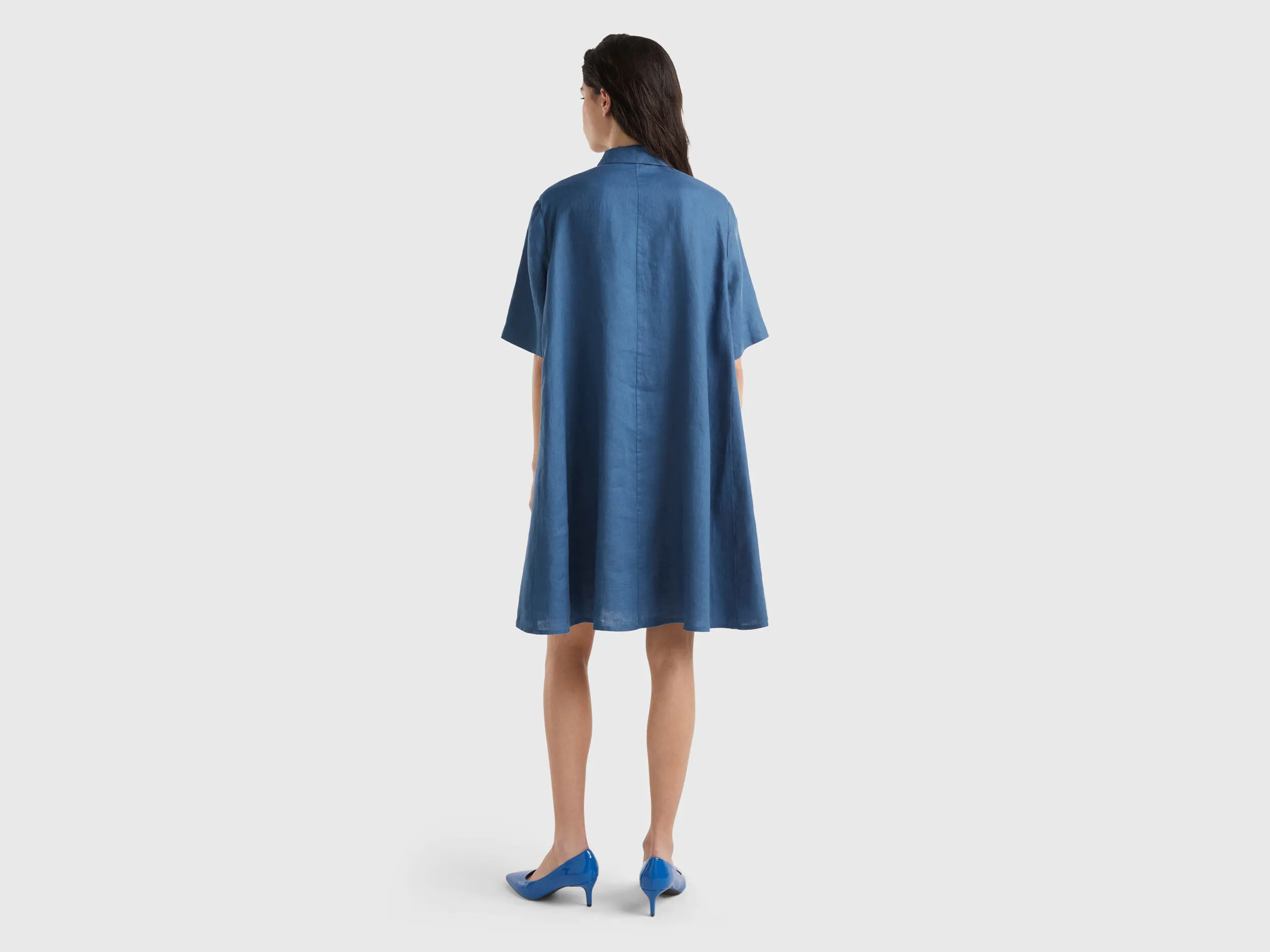 Vestido corto de puro lino