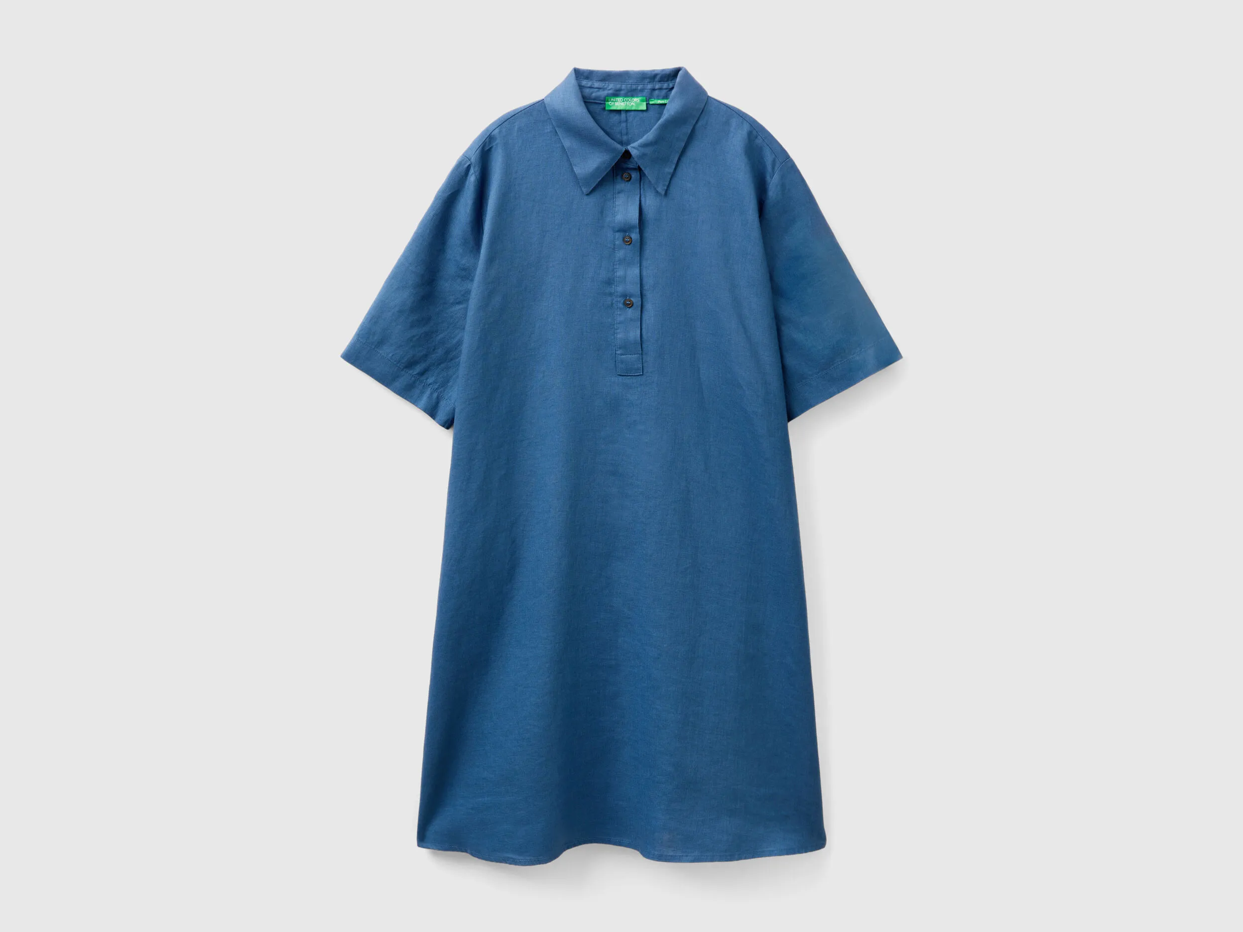 Vestido corto de puro lino