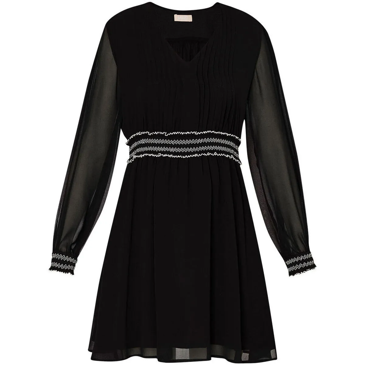 Vestido corto negro con bordados