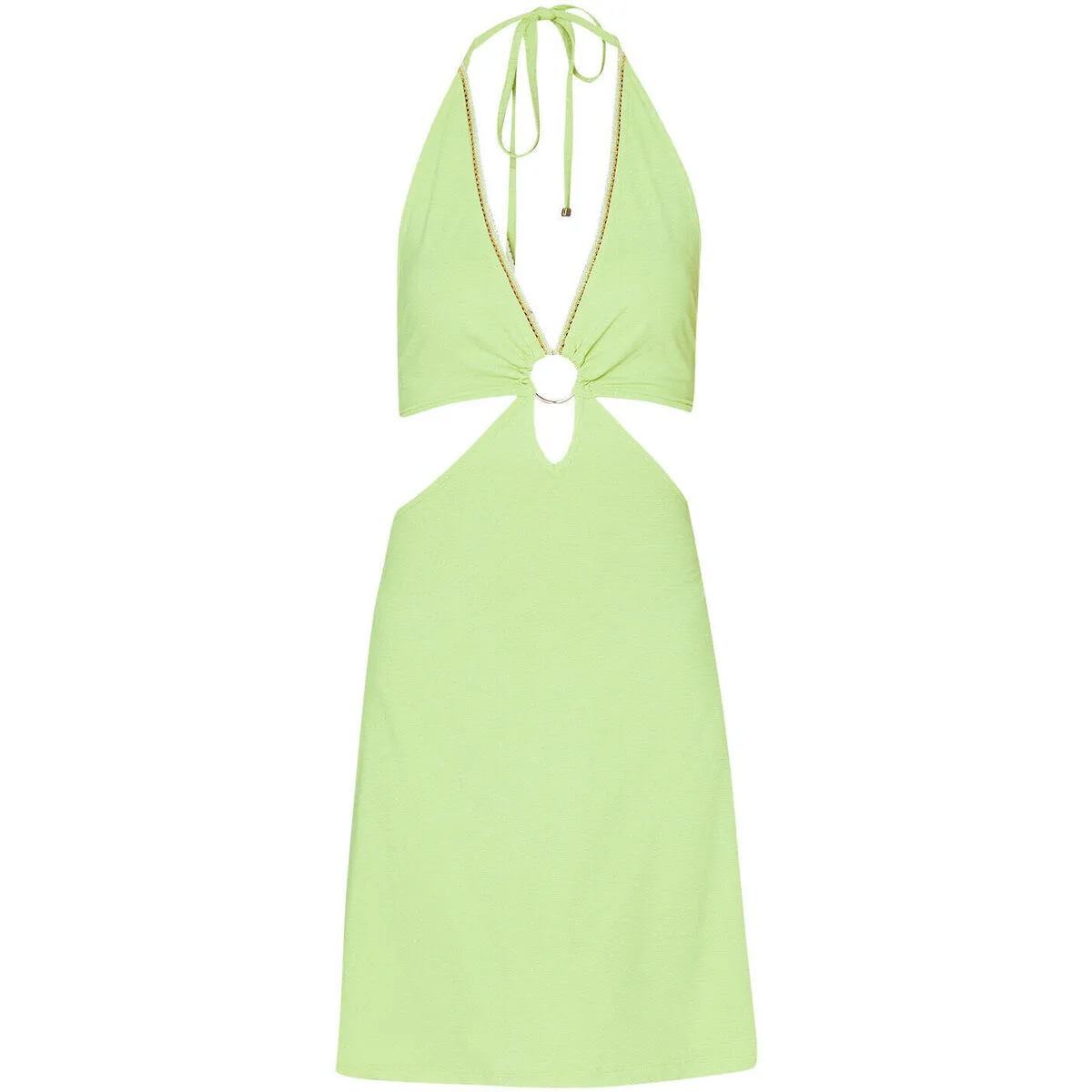 Vestido corto verde con aberturas