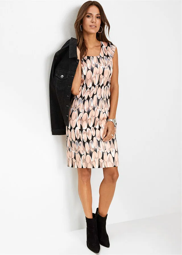 Vestido de tubo estampado Rosa envejecido estampado
