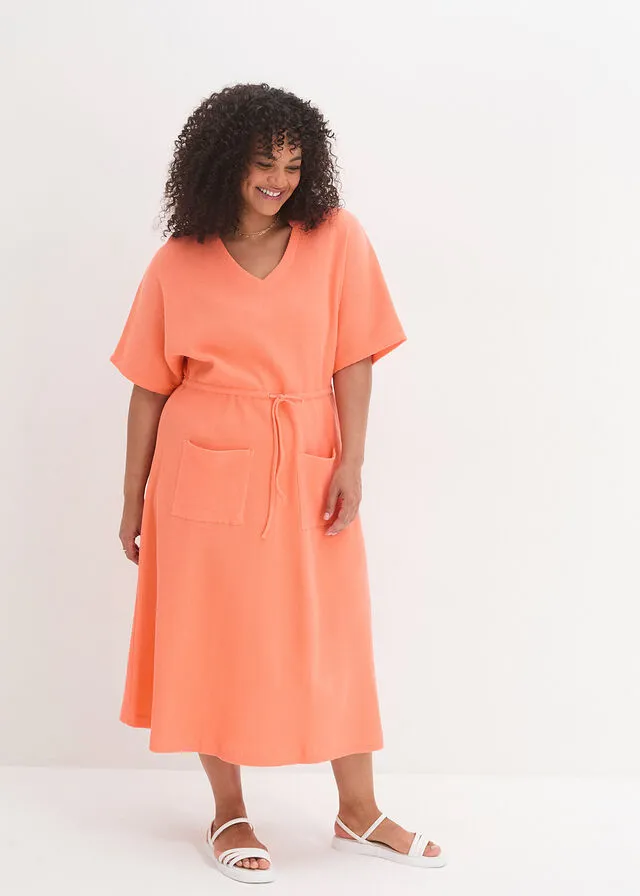 Vestido midi con bolsillos Negro