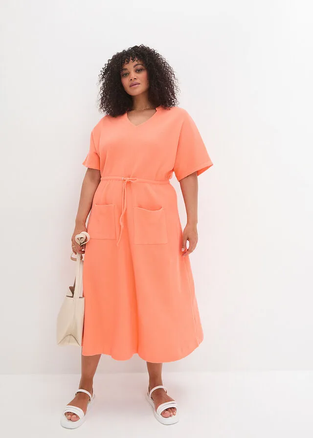 Vestido midi con bolsillos Negro