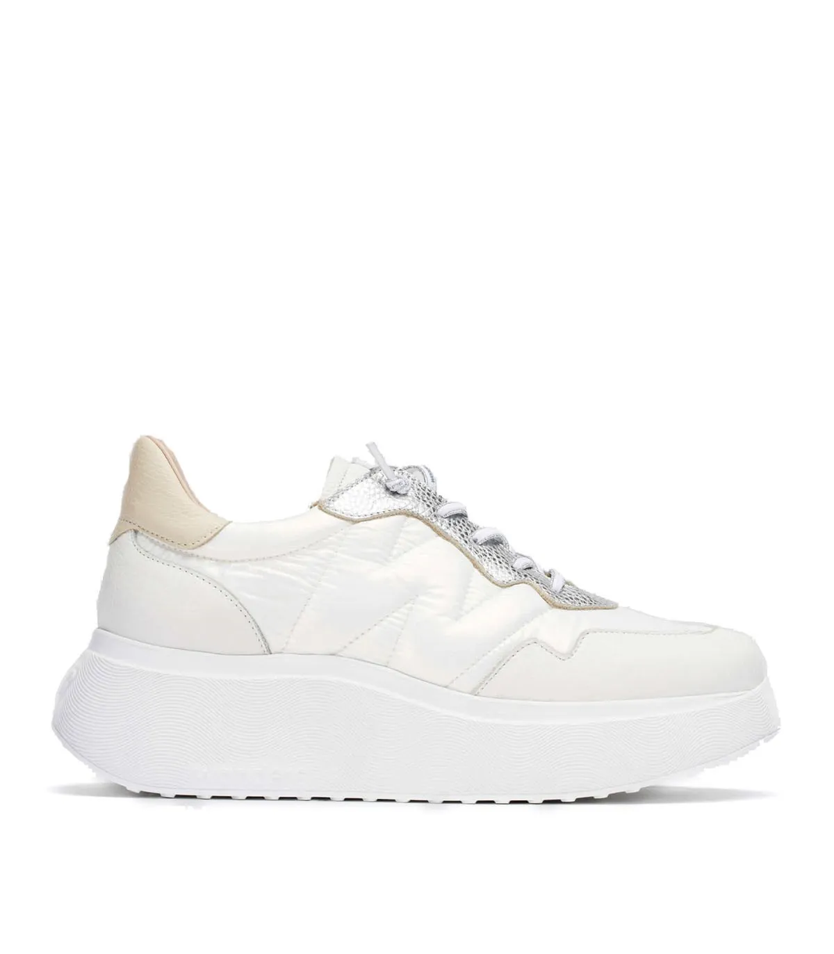 ZAPATILLAS CASUAL PIEL Y NYLON WONDERS BERLIN A3602 BLANCOPLATA