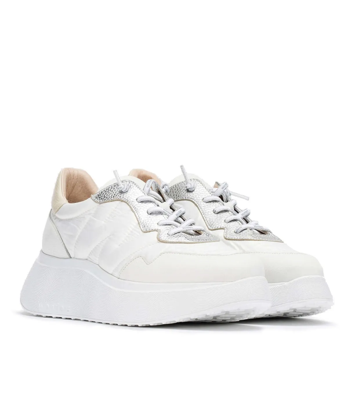 ZAPATILLAS CASUAL PIEL Y NYLON WONDERS BERLIN A3602 BLANCOPLATA