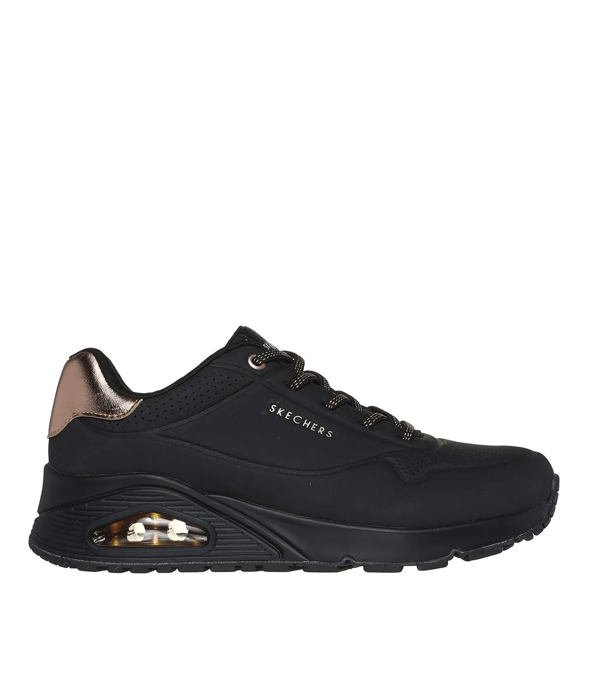 ZAPATILLAS DE CAMARA DE AIRE SKECHERS UNO  SHIMMER AWAY 155196 NEGRO