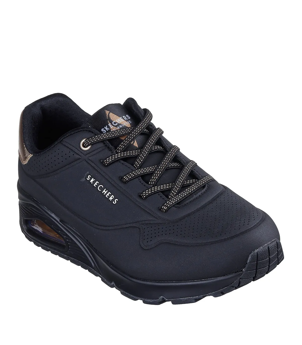 ZAPATILLAS DE CAMARA DE AIRE SKECHERS UNO  SHIMMER AWAY 155196 NEGRO