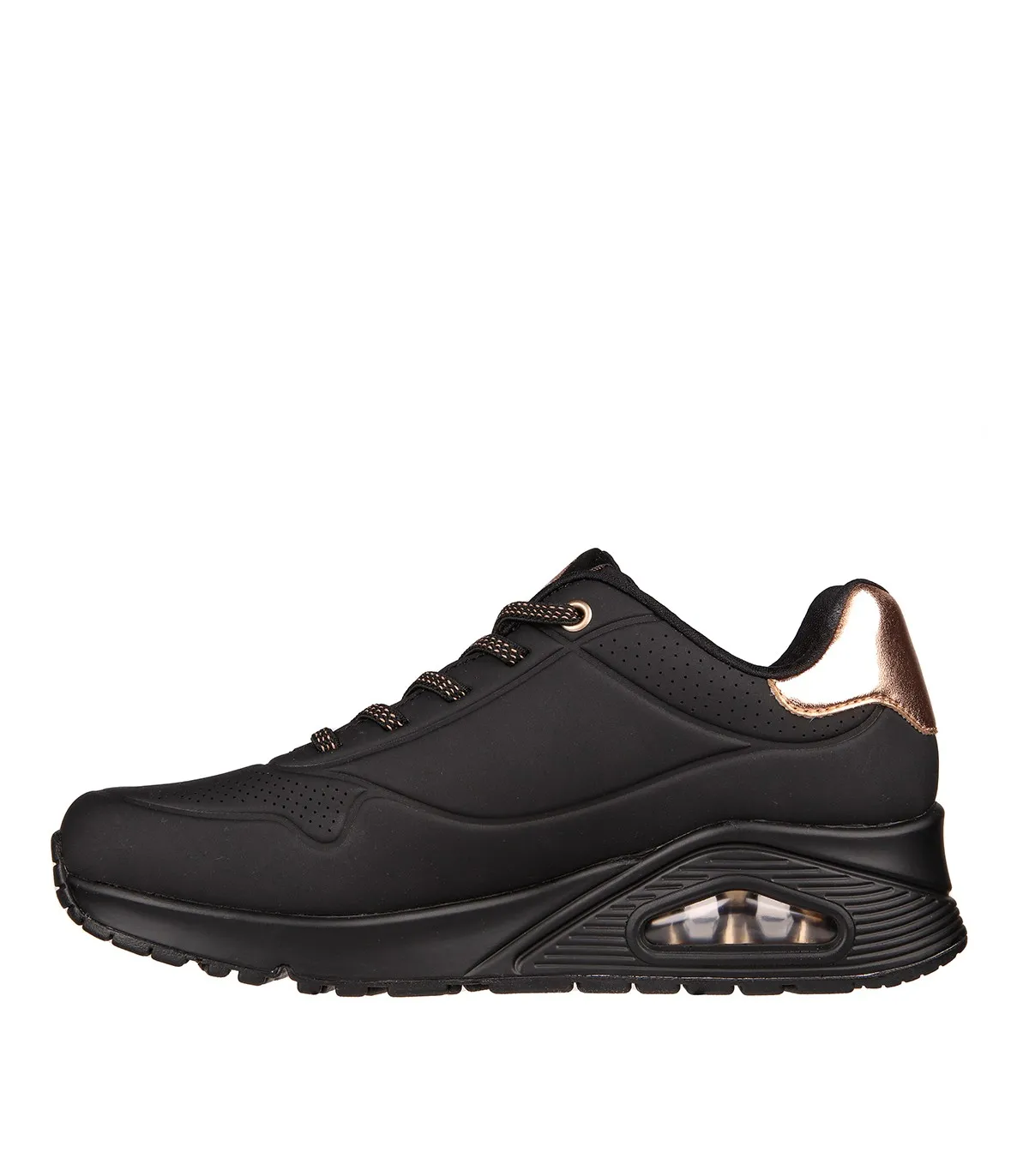 ZAPATILLAS DE CAMARA DE AIRE SKECHERS UNO  SHIMMER AWAY 155196 NEGRO