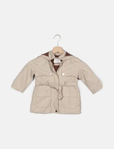 Zara Parka beige con pelo